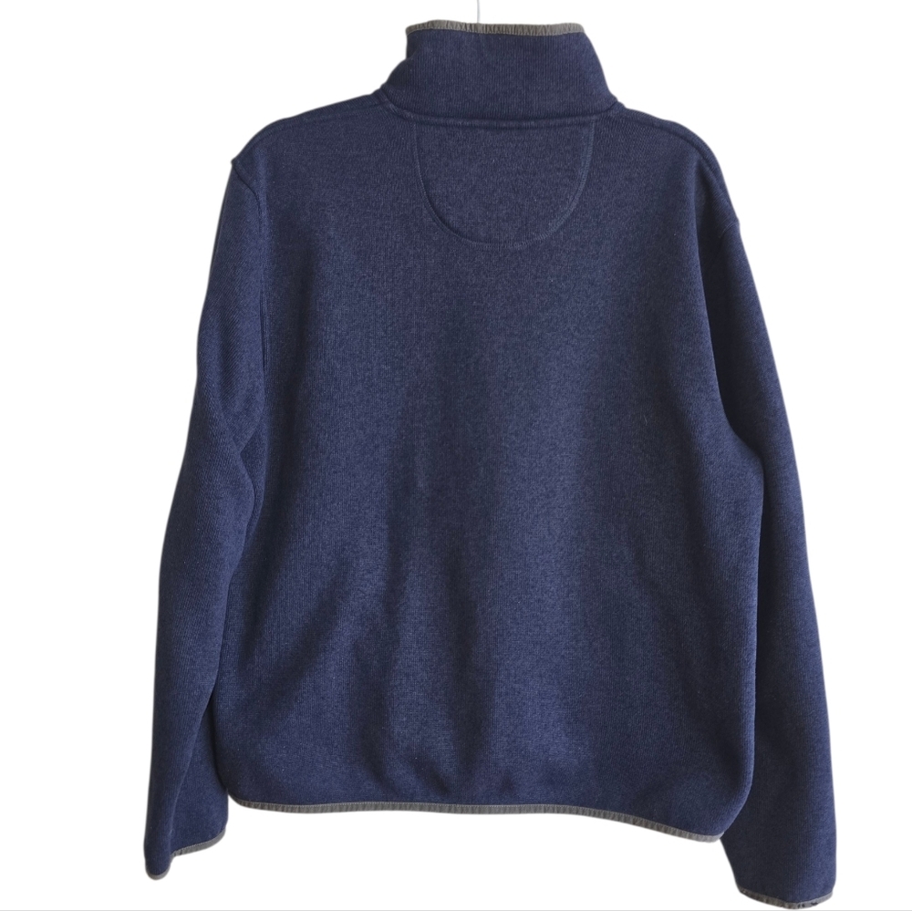 L.L. Bean Men's Sweater 1/4 Snap Navy Fleece Pullover Size L - Picture 2 of 4